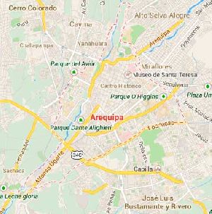Mapa de la ciudad de Arequipa